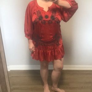 Silk embroidered dress/tunic.